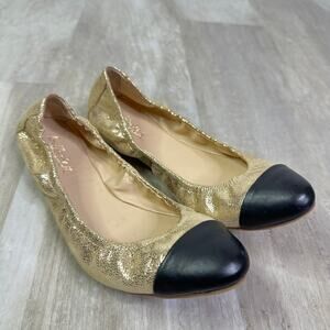 Loeffler Randall Gold and Black Flats